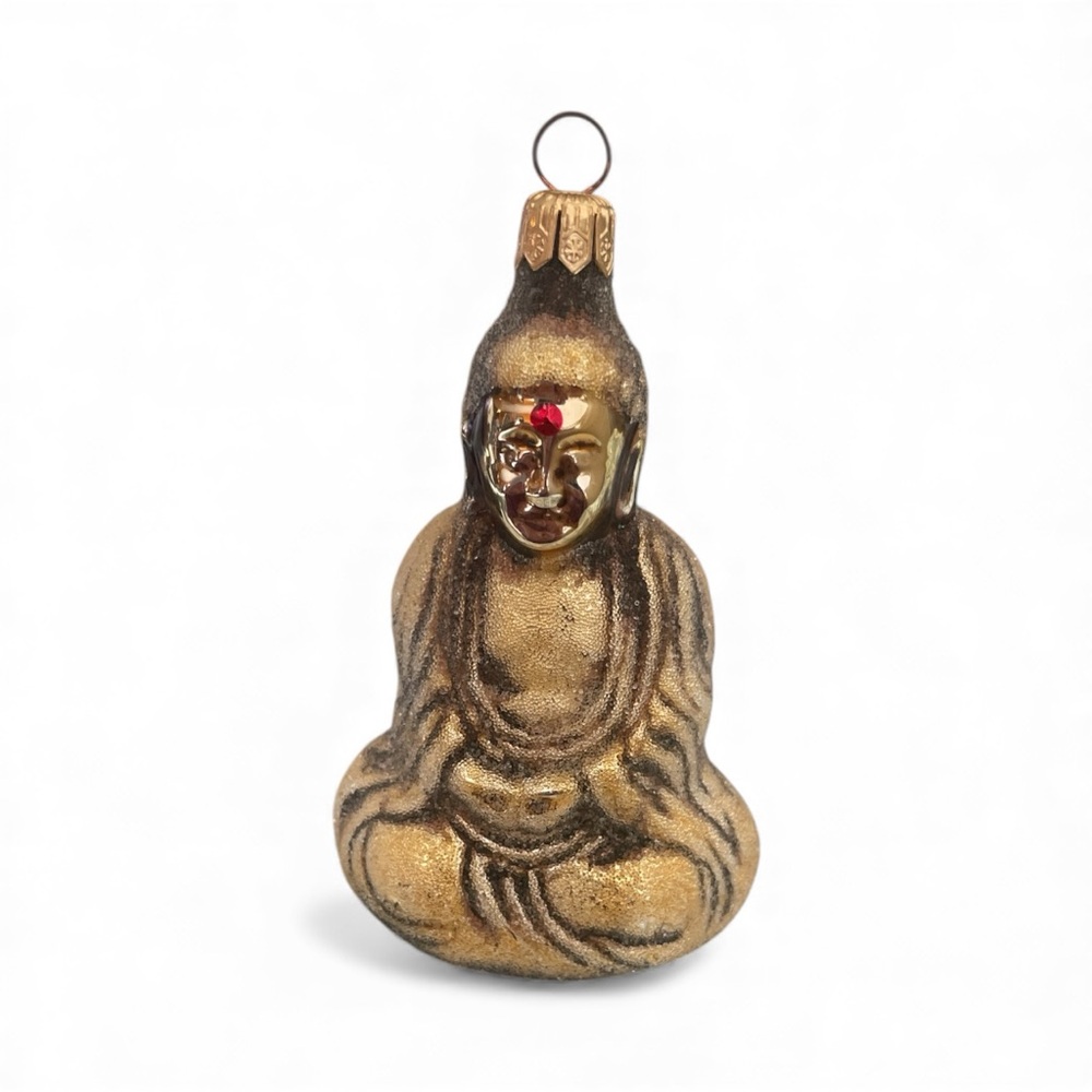 Christopher Radko Gold and Black Buddha Ornament